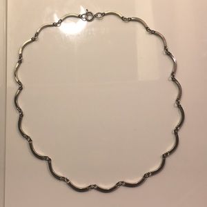 Silver Curved Link Necklace